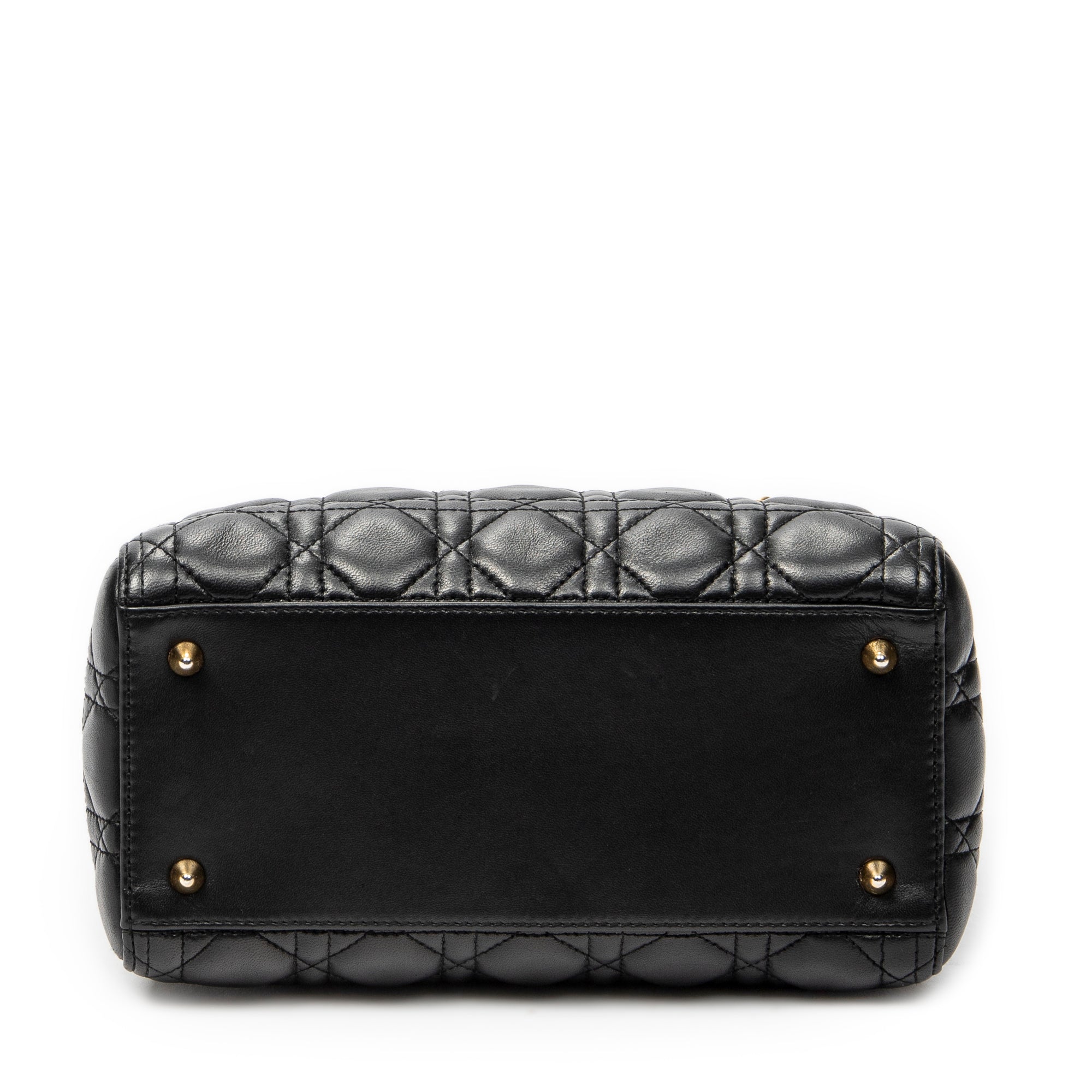 Shoulder Bag Medium Lady Dior Zip Black Cannage Lambskin Leather