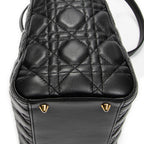 Shoulder Bag Medium Lady Dior Zip Black Cannage Lambskin Leather