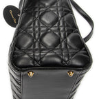 Shoulder Bag Medium Lady Dior Zip Black Cannage Lambskin Leather