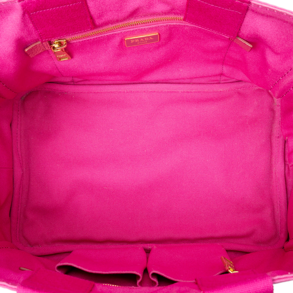 Shoulder Bag Medium Canapa Tote Fuchsia Pink Canapa Canvas