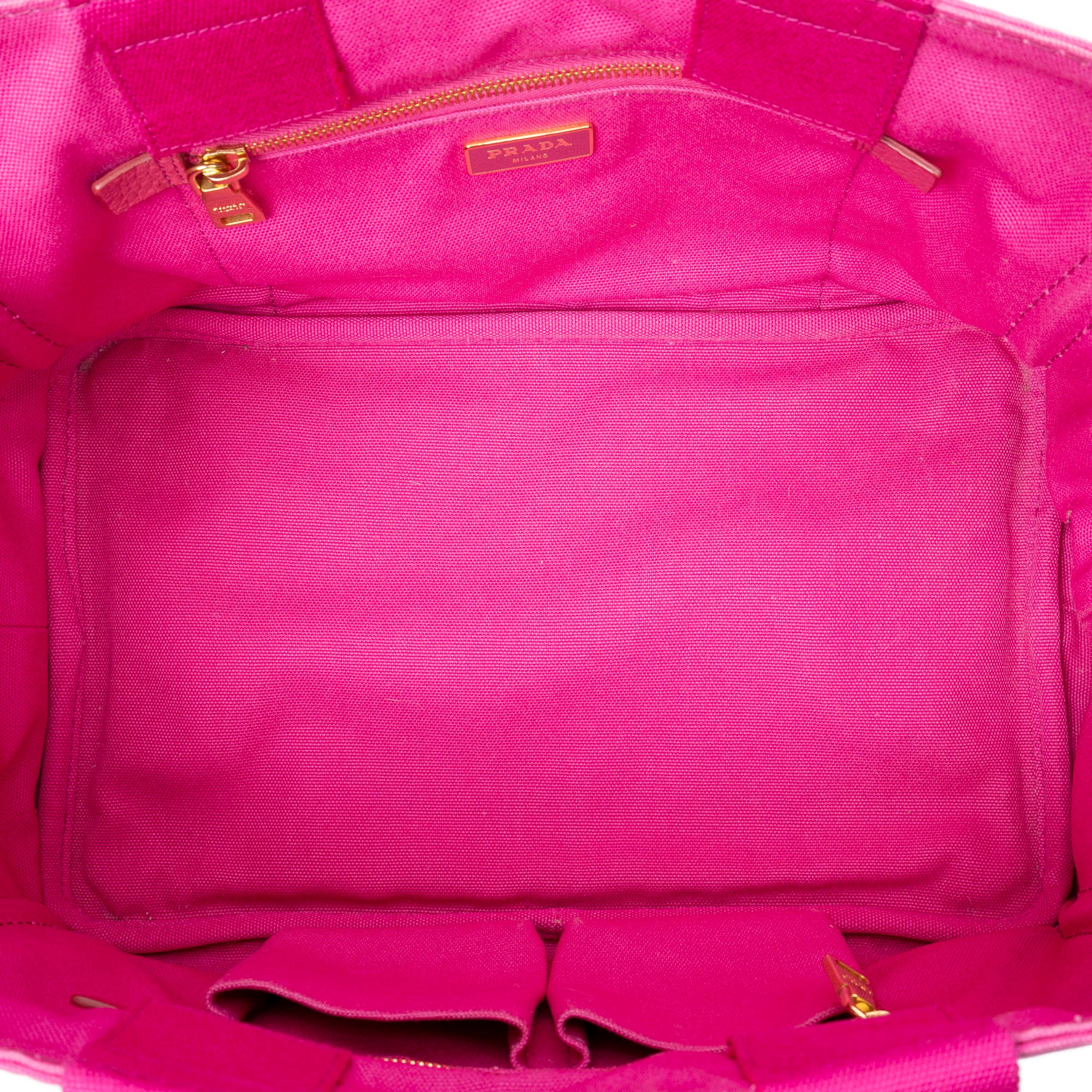 Shoulder Bag Medium Canapa Tote Fuchsia Pink Canapa Canvas