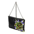 Shoulder Bag Printed Chain Pouch Crossbody Black Printed Nylon Canvas
