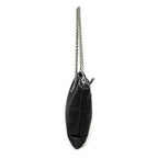 Shoulder Bag Printed Chain Pouch Crossbody Black Printed Nylon Canvas
