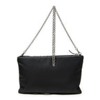 Shoulder Bag Printed Chain Pouch Crossbody Black Printed Nylon Canvas