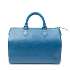 Handbag Speedy Black Stitching 30 Blue Epi