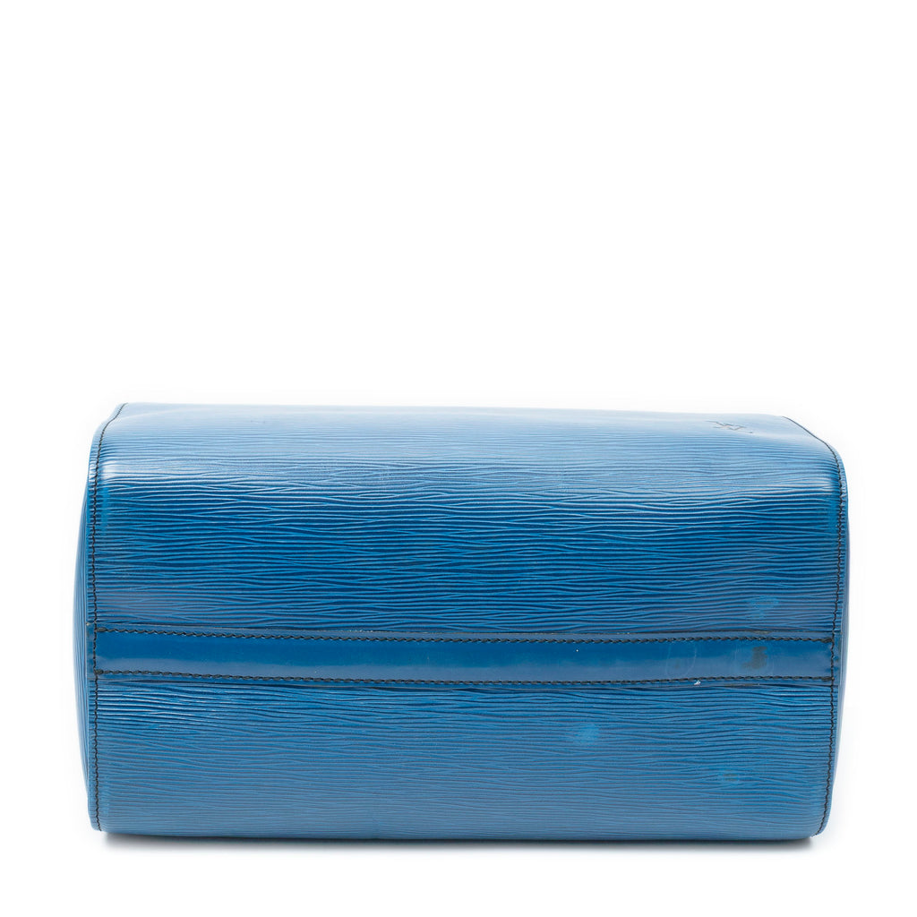 Handbag Speedy Black Stitching 30 Blue Epi