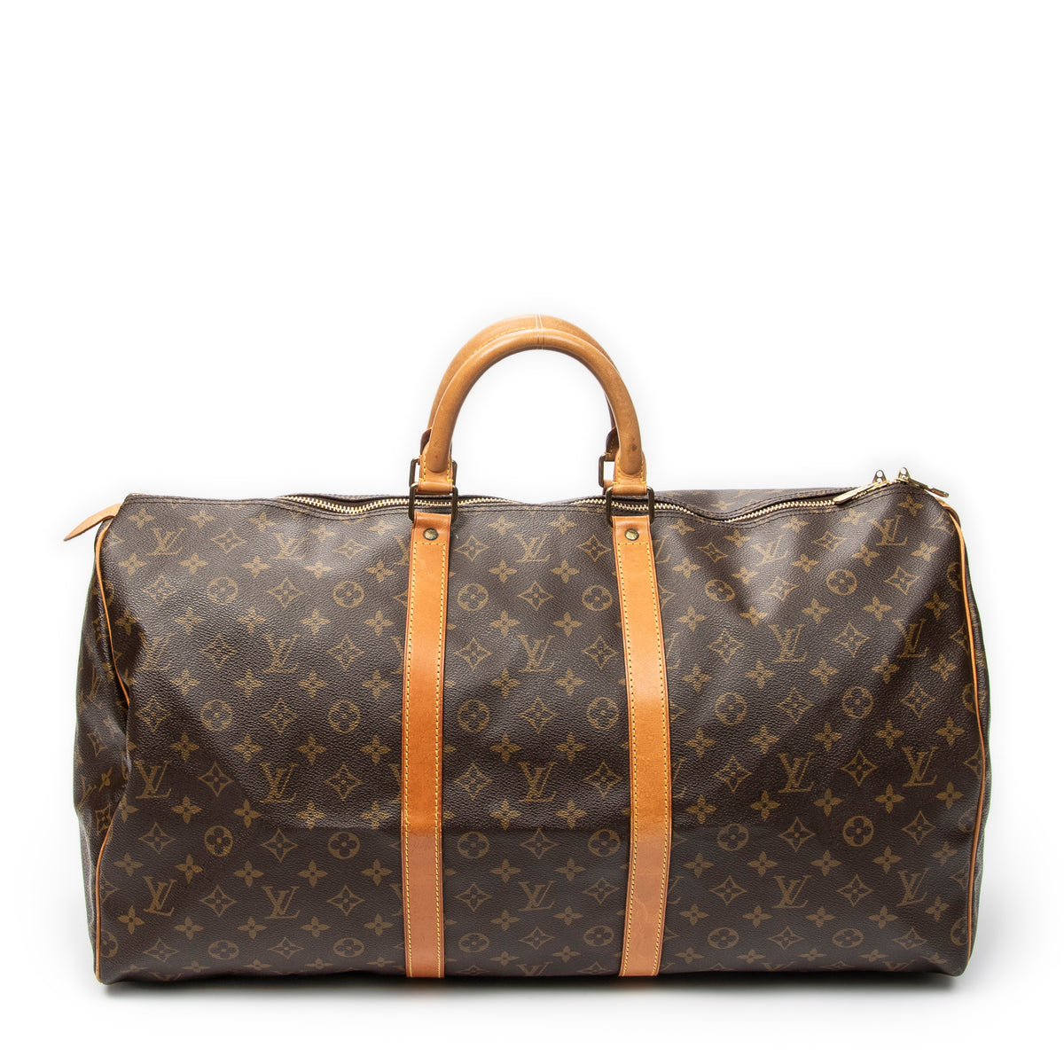Travel Bag Keepall 55 Brown Monogram Canvas