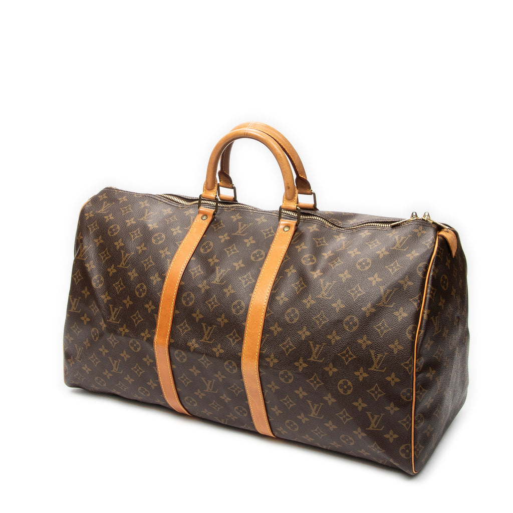 Travel Bag Keepall 55 Brown Monogram Canvas