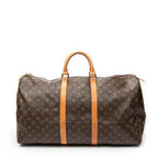 Travel Bag Keepall 55 Brown Monogram Canvas