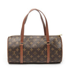 Handbag Papillon 30 Brown Monogram Canvas
