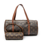 Handbag Papillon 30 Brown Monogram Canvas