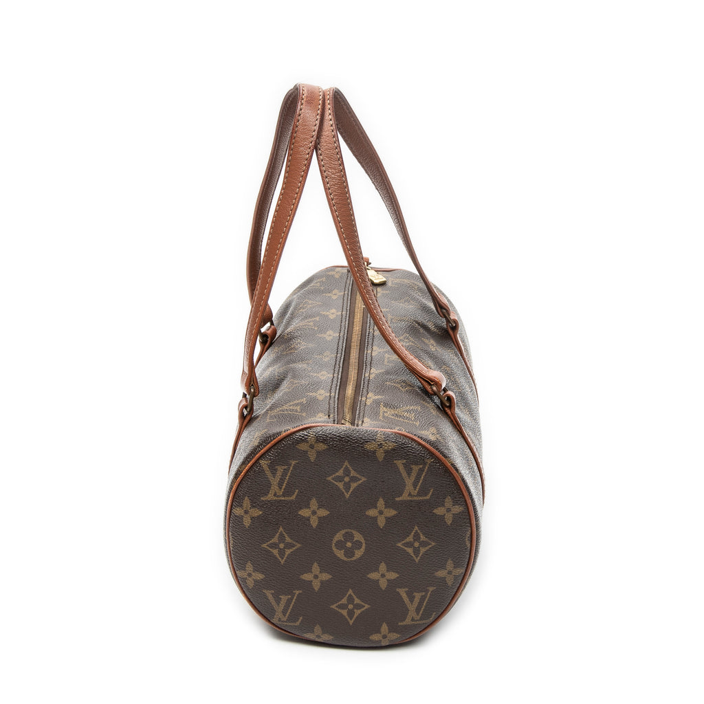 Handbag Papillon 30 Brown Monogram Canvas
