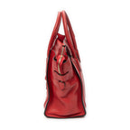 Handbag Mini Luggage Red Grained Calfskin Leather
