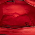 Handbag Mini Luggage Red Grained Calfskin Leather