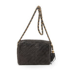 Shoulder Bag CC Tassel Camera Bag Grey Quilted Suede Leather