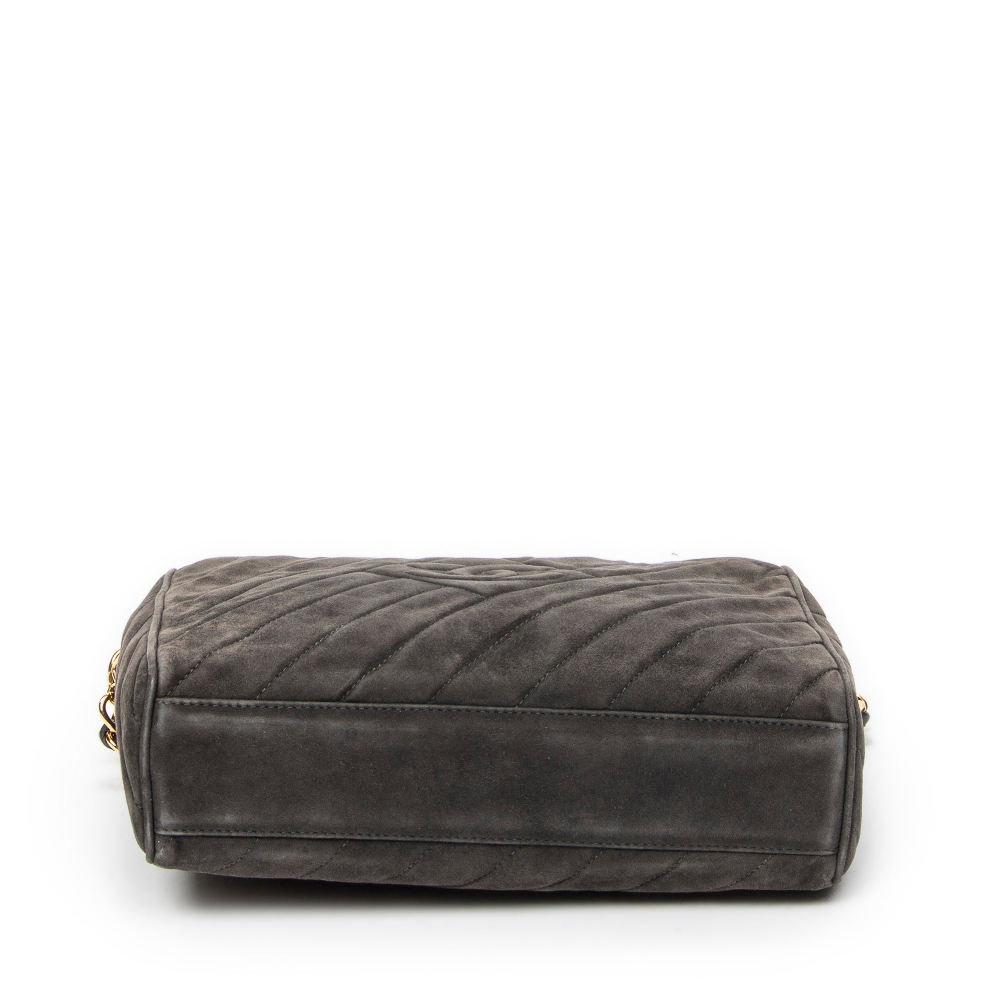Shoulder Bag CC Tassel Camera Bag Grey Quilted Suede Leather