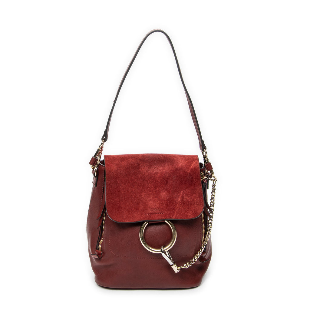 Backpack Small Faye Backpack Maroon Calfskin Leather