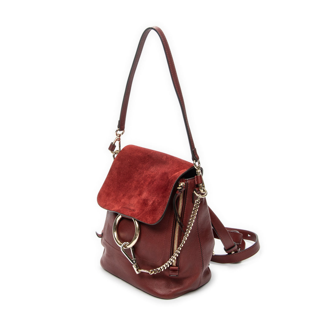Backpack Small Faye Backpack Maroon Calfskin Leather