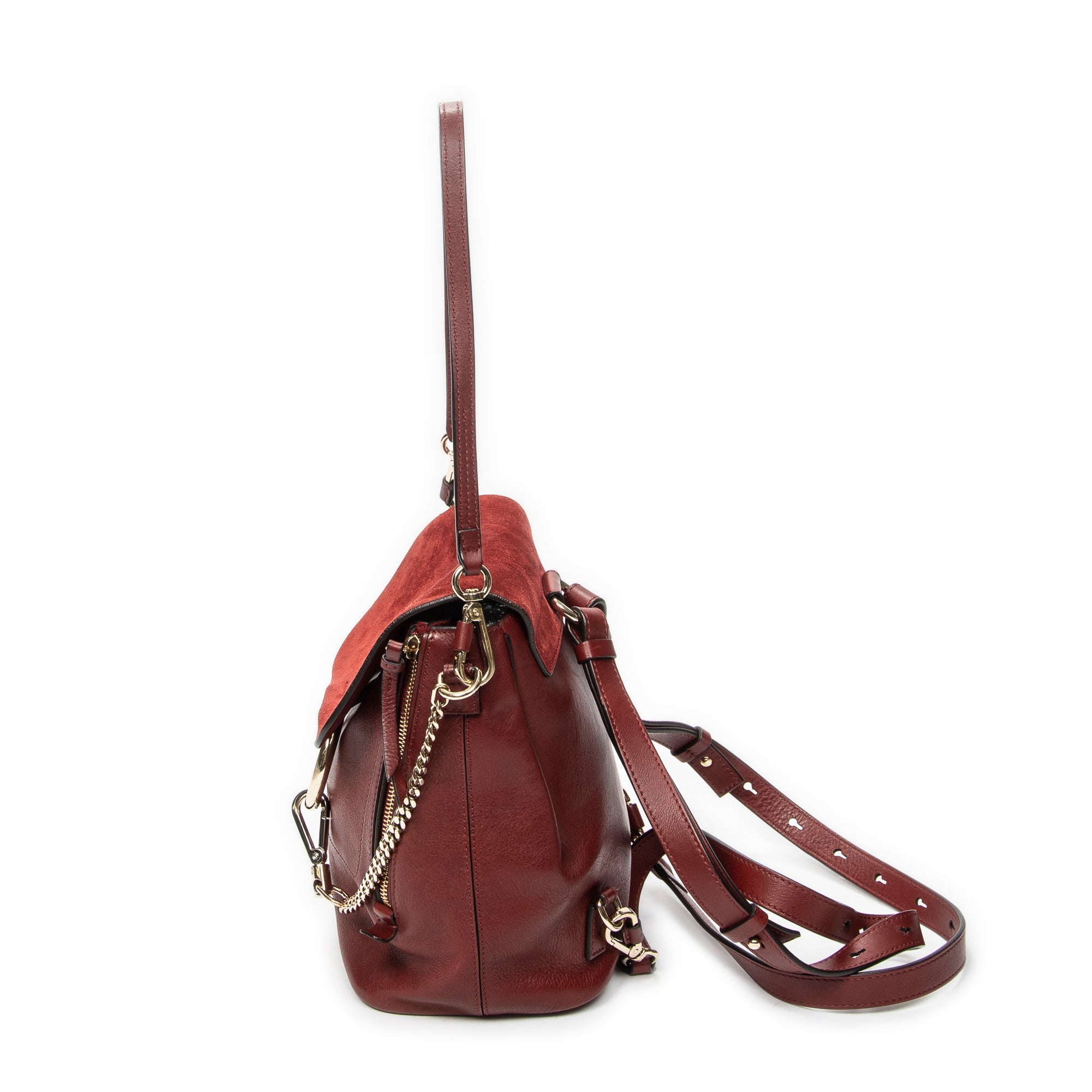 Backpack Small Faye Backpack Maroon Calfskin Leather