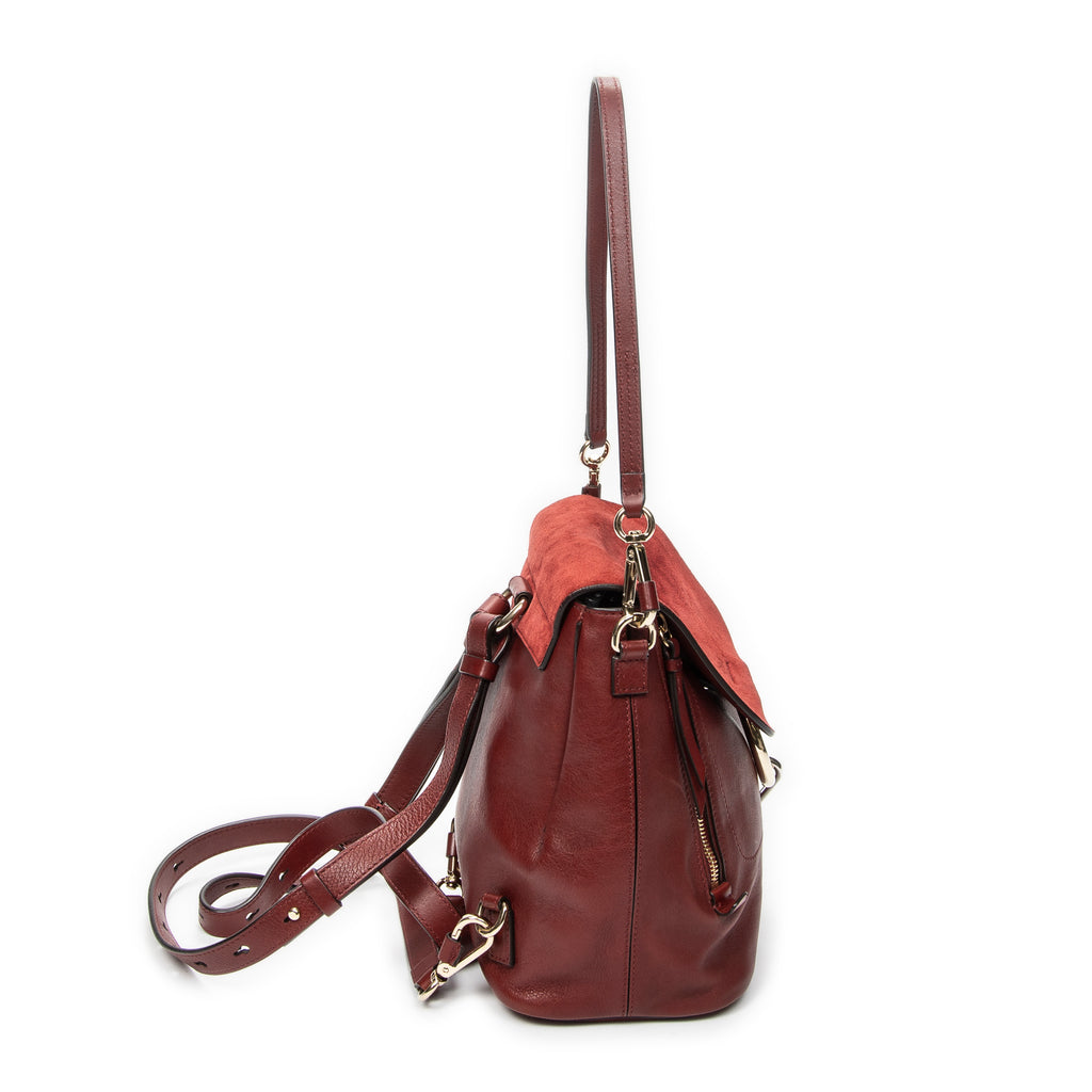 Backpack Small Faye Backpack Maroon Calfskin Leather