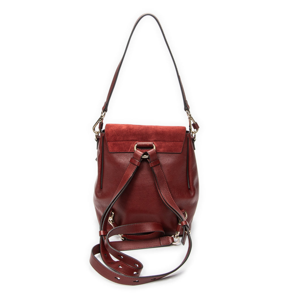 Backpack Small Faye Backpack Maroon Calfskin Leather