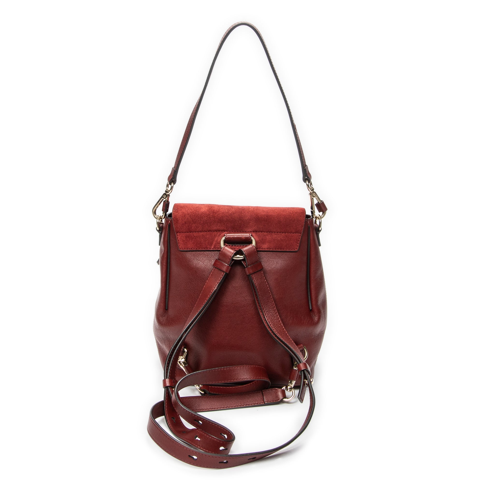 Backpack Small Faye Backpack Maroon Calfskin Leather