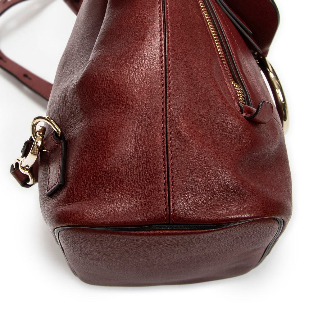 Backpack Small Faye Backpack Maroon Calfskin Leather