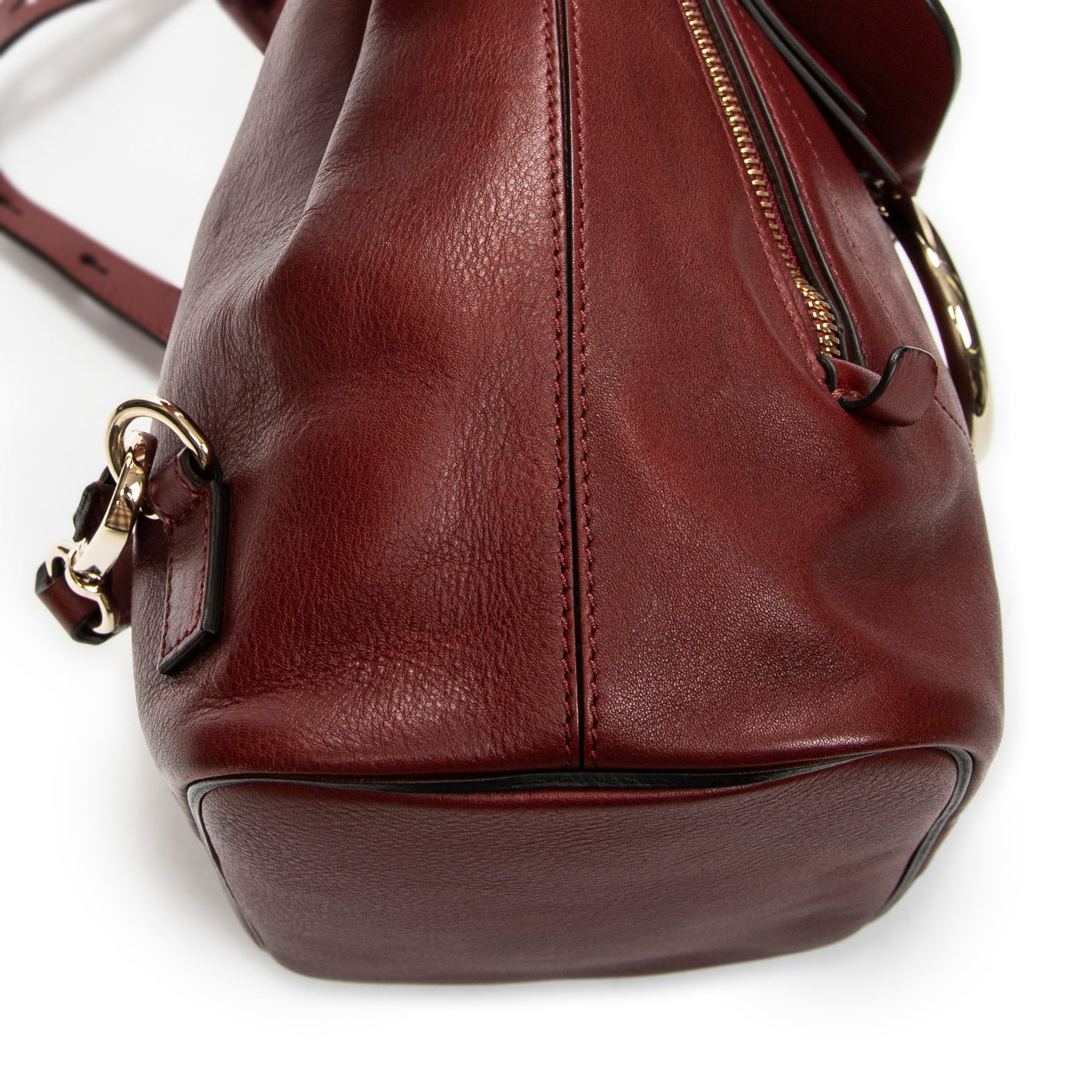 Backpack Small Faye Backpack Maroon Calfskin Leather