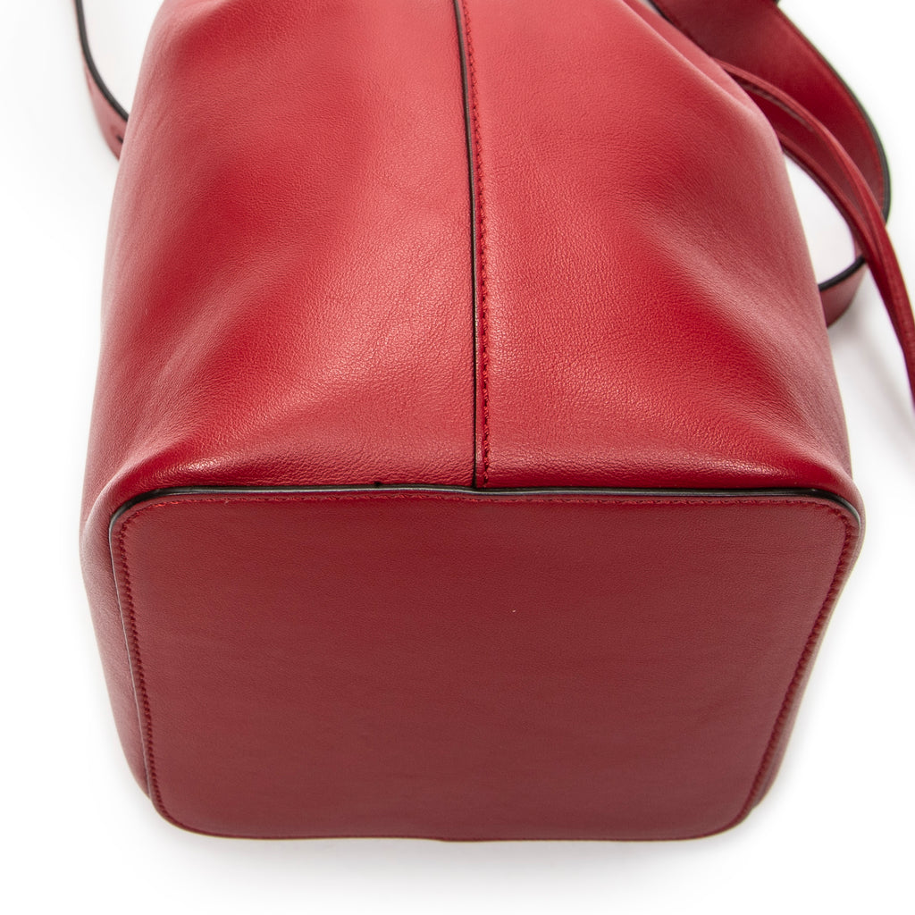 Shoulder Bag Mon Tresor Bucket Bag Red Calfskin Leather