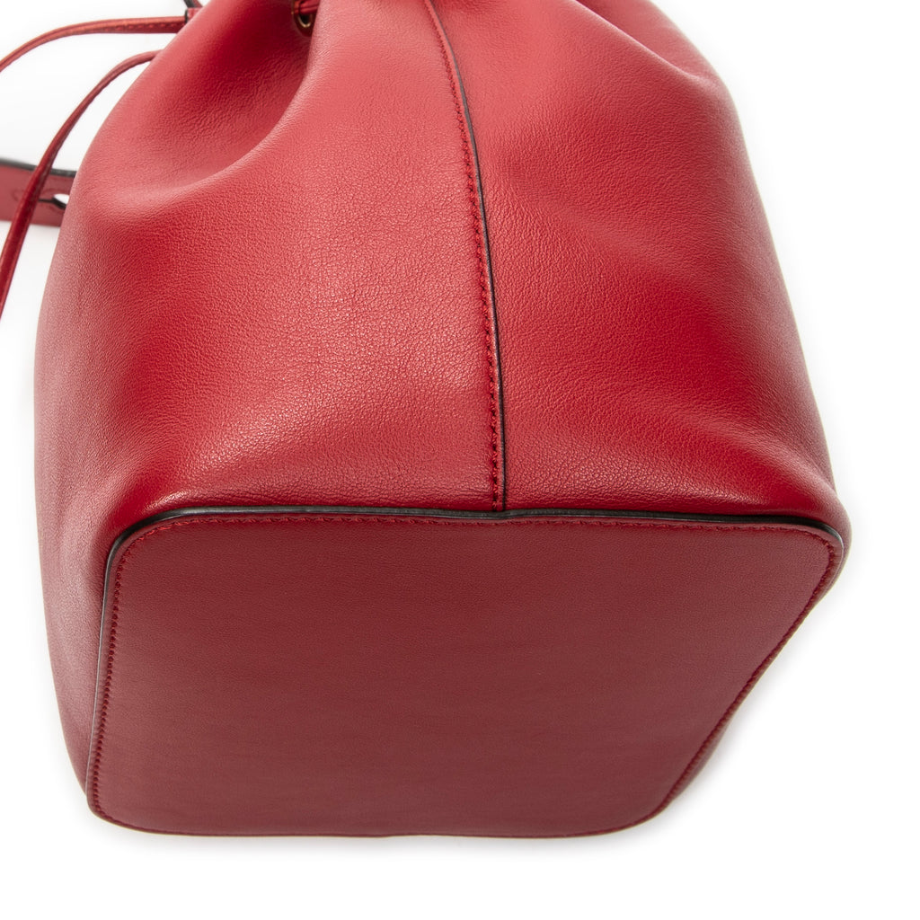 Shoulder Bag Mon Tresor Bucket Bag Red Calfskin Leather