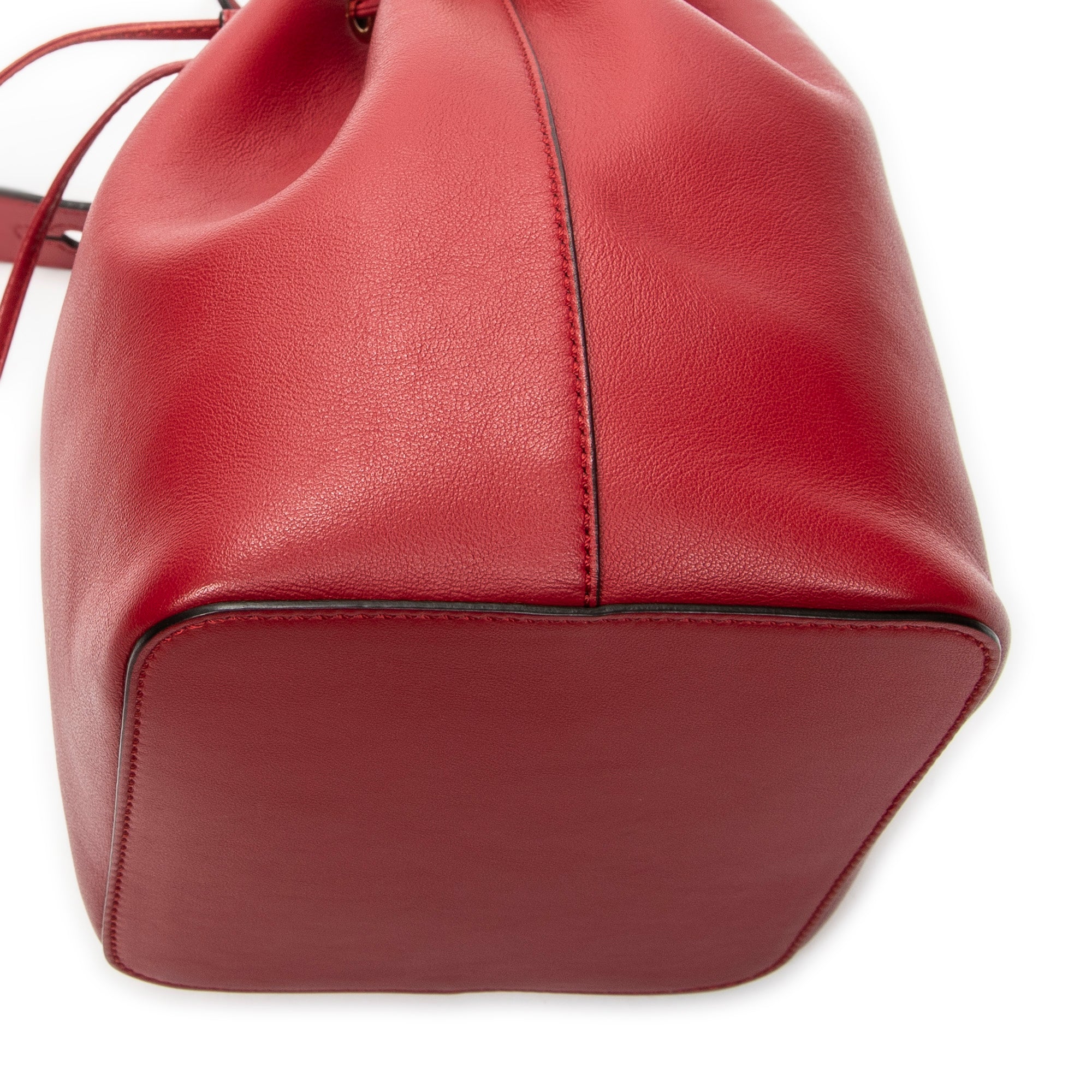 Shoulder Bag Mon Tresor Bucket Bag Red Calfskin Leather