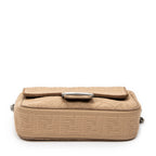 Shoulder Bag Midi Baguette Chain Crossbody Beige Technical Fabric FF Canvas