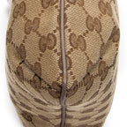 Shoulder Bag Small Web Zip Crossbody Beige Monogrammed Canvas