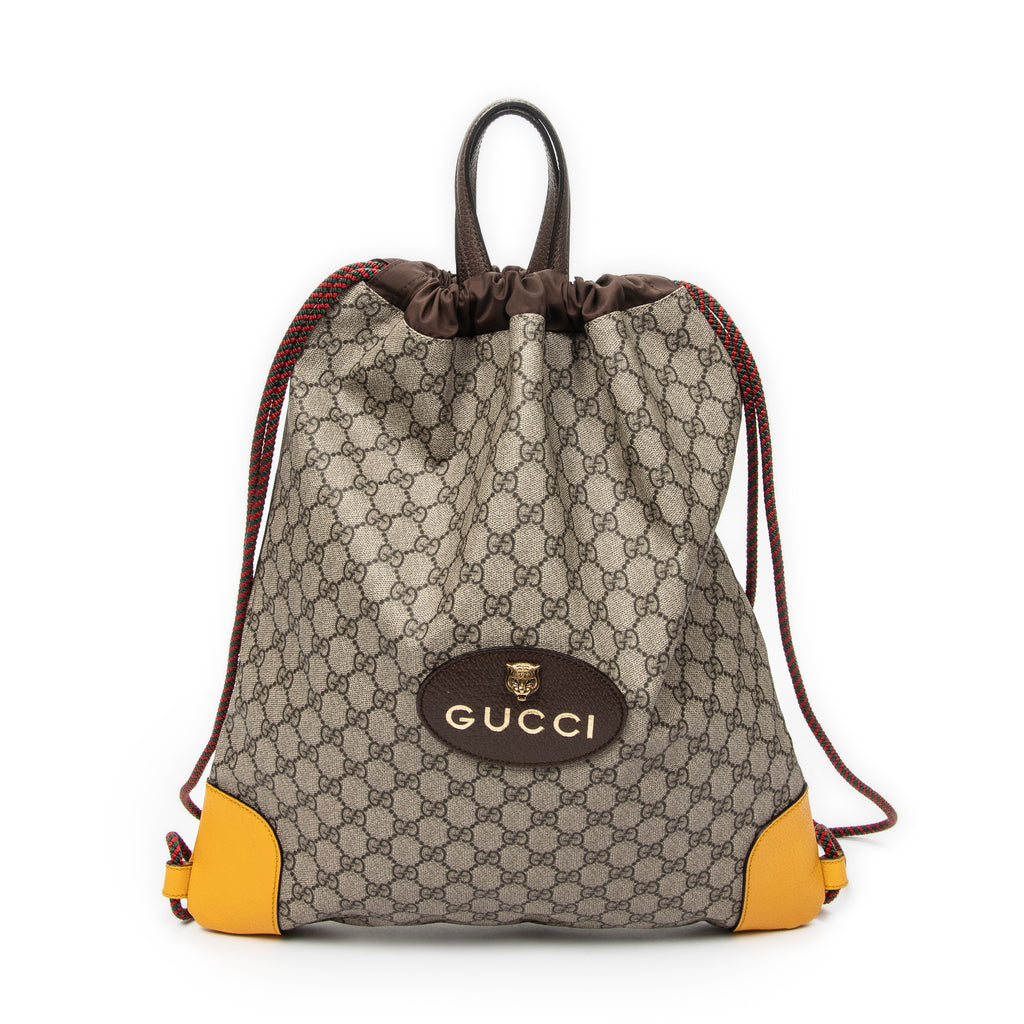 Backpack Web Logo Drawstring Backpack Beige Supreme Coated Canvas