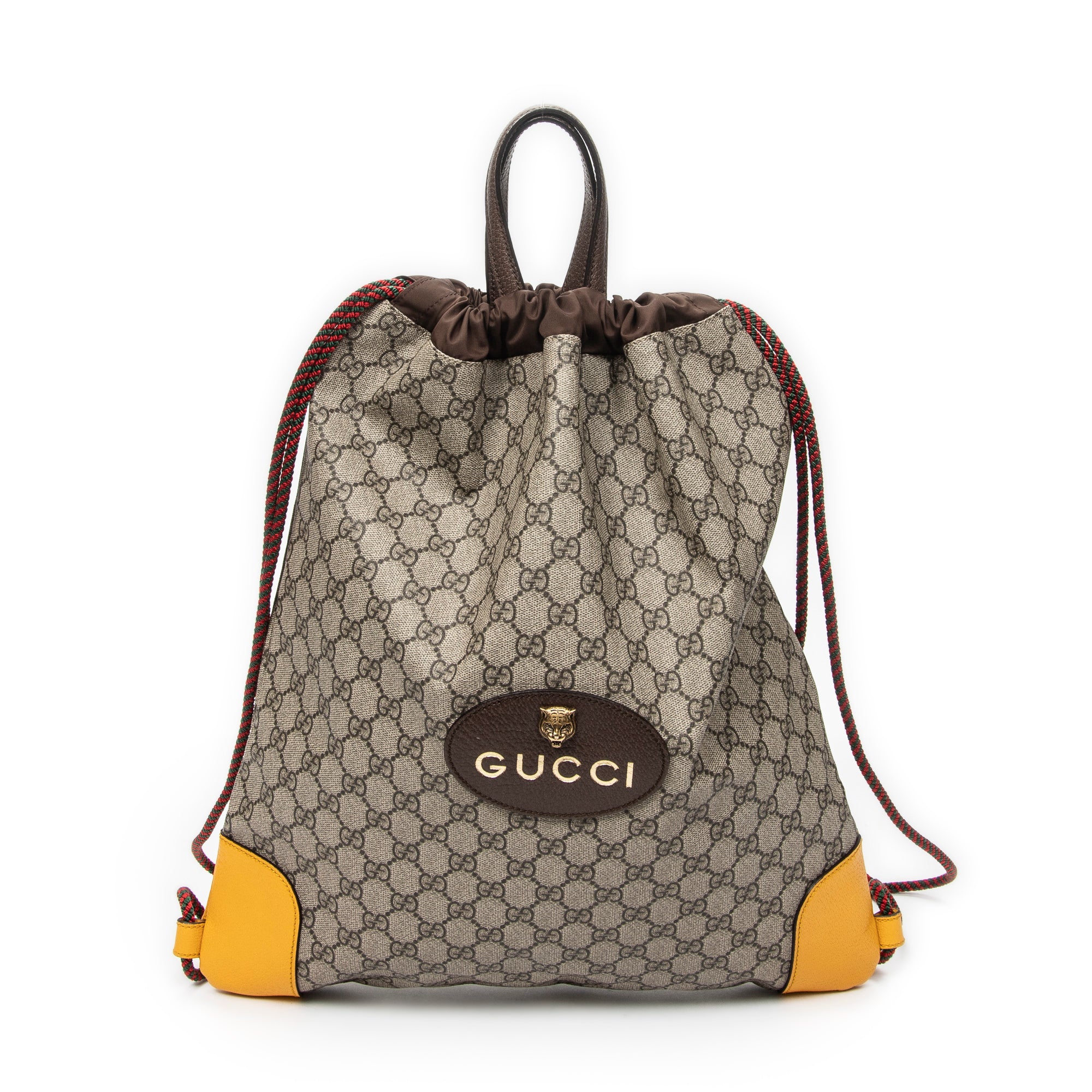 Backpack Web Logo Drawstring Backpack Beige Supreme Coated Canvas