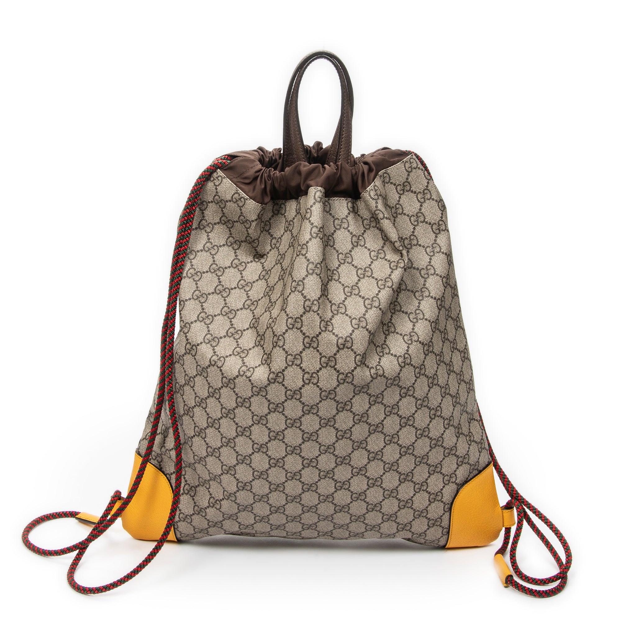 Backpack Web Logo Drawstring Backpack Beige Supreme Coated Canvas