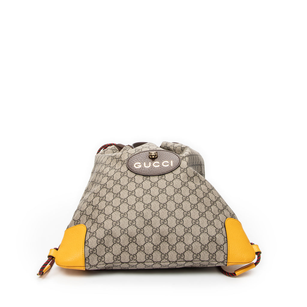 Backpack Web Logo Drawstring Backpack Beige Supreme Coated Canvas