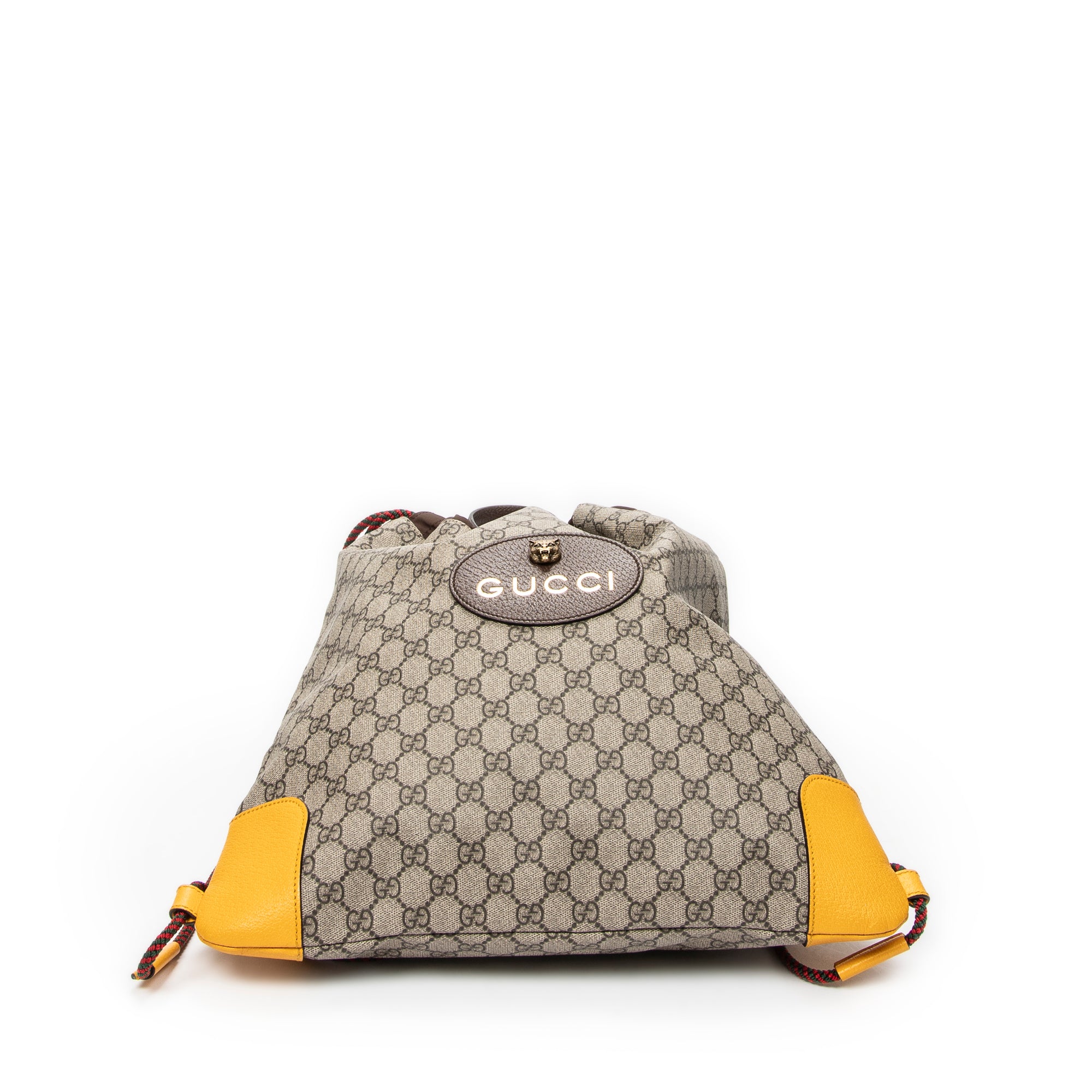 Backpack Web Logo Drawstring Backpack Beige Supreme Coated Canvas