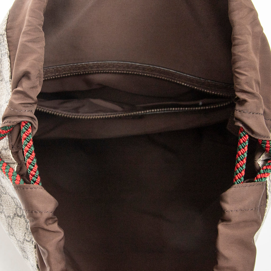 Backpack Web Logo Drawstring Backpack Beige Supreme Coated Canvas