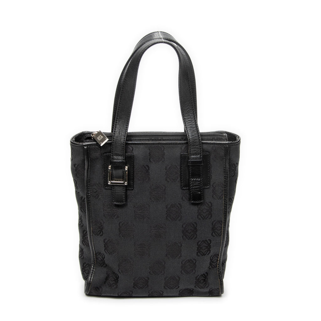 Handbag Small Vertical Zip Tote Black Anagram Canvas