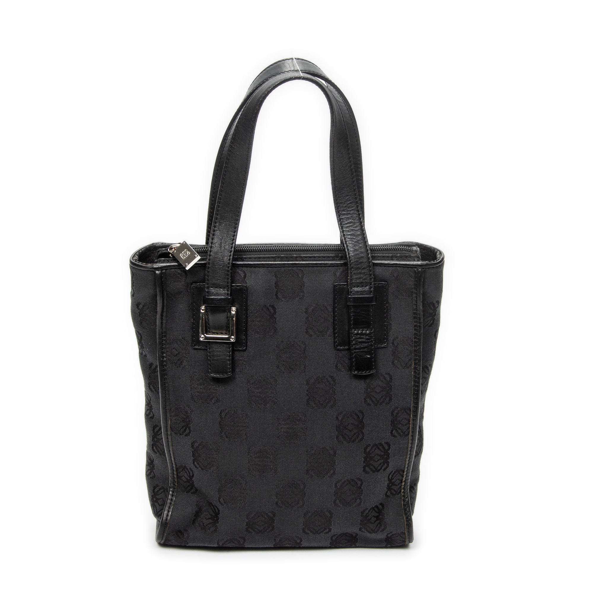 Handbag Small Vertical Zip Tote Black Anagram Canvas