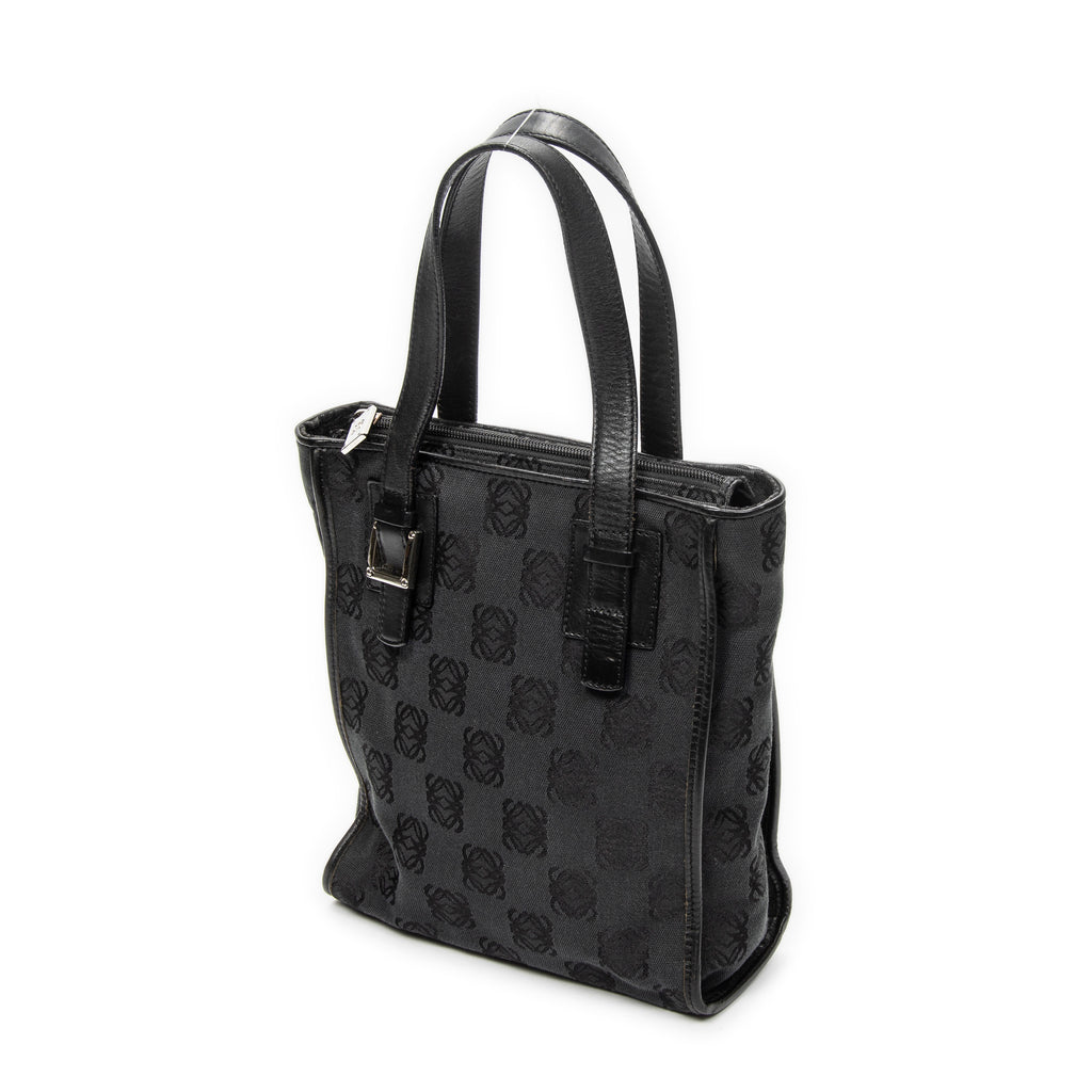 Handbag Small Vertical Zip Tote Black Anagram Canvas
