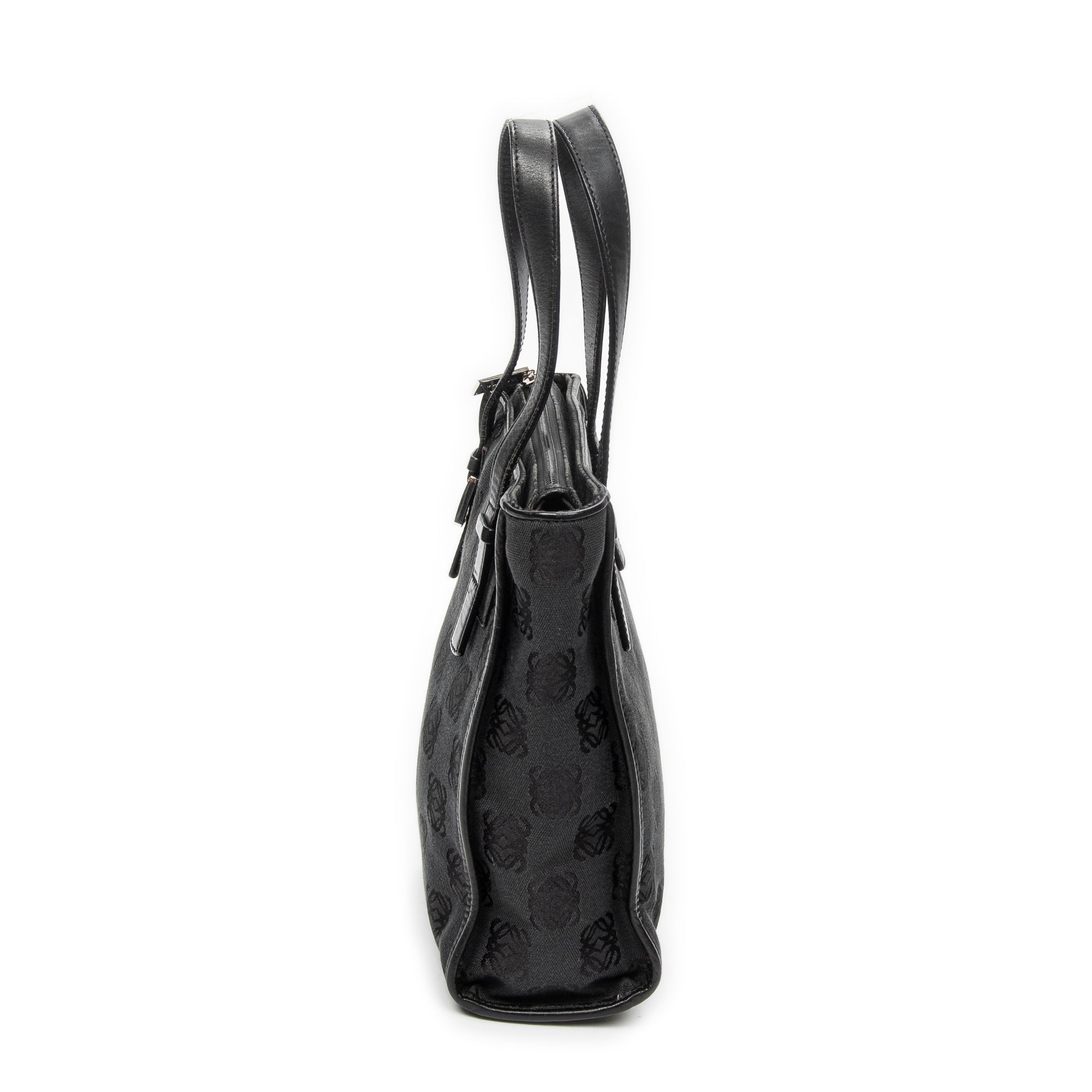 Handbag Small Vertical Zip Tote Black Anagram Canvas