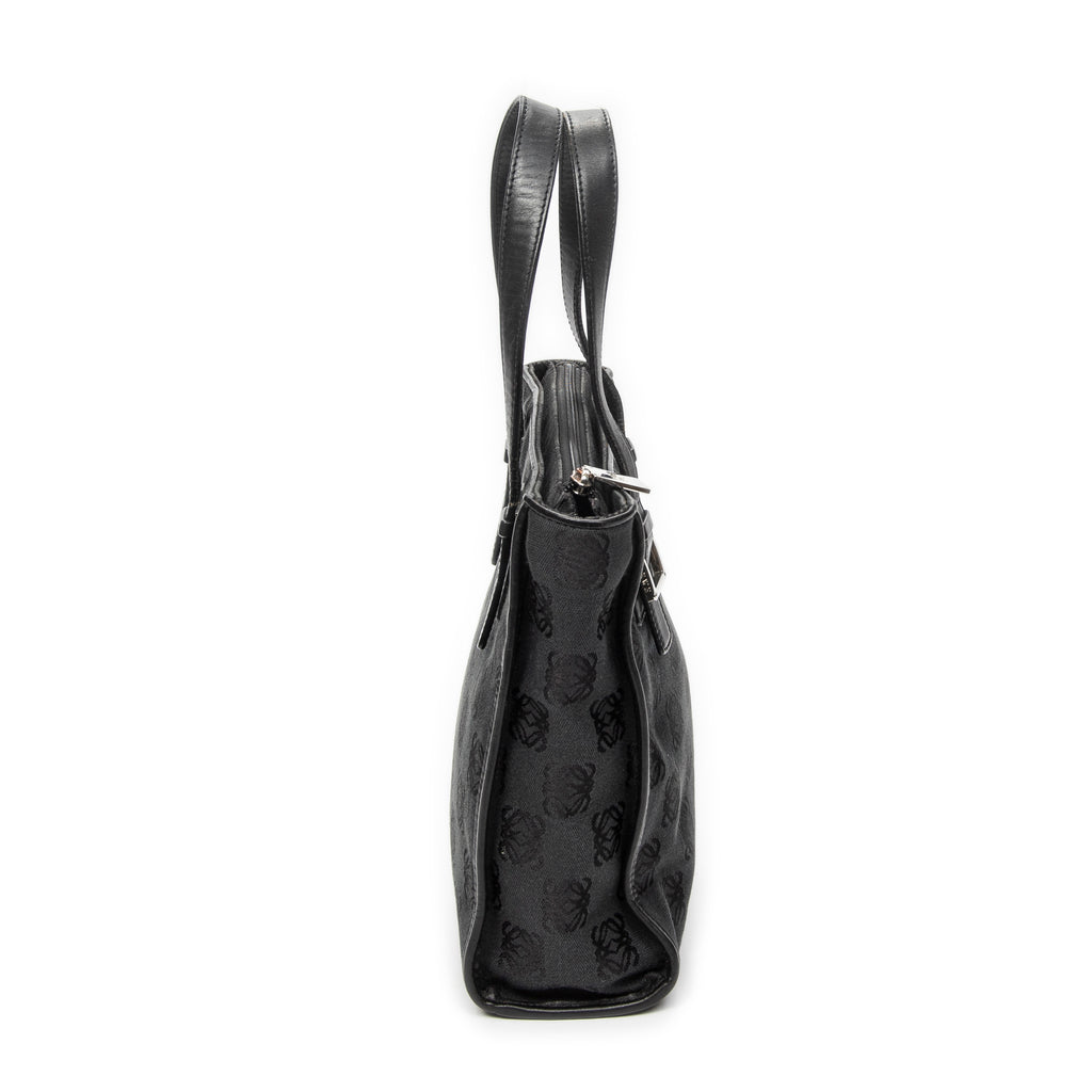 Handbag Small Vertical Zip Tote Black Anagram Canvas