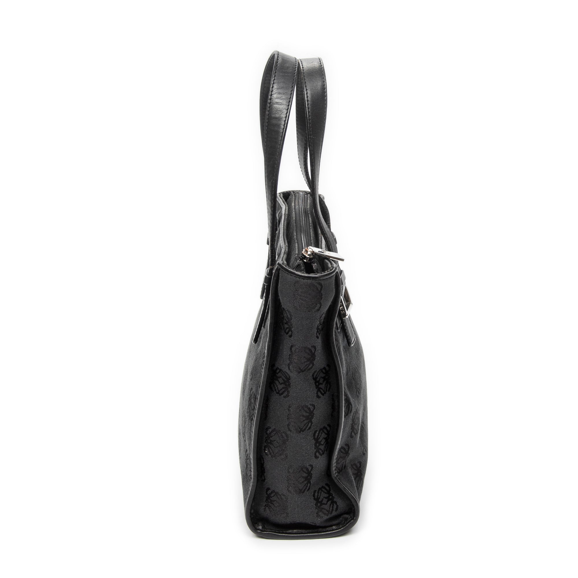 Handbag Small Vertical Zip Tote Black Anagram Canvas