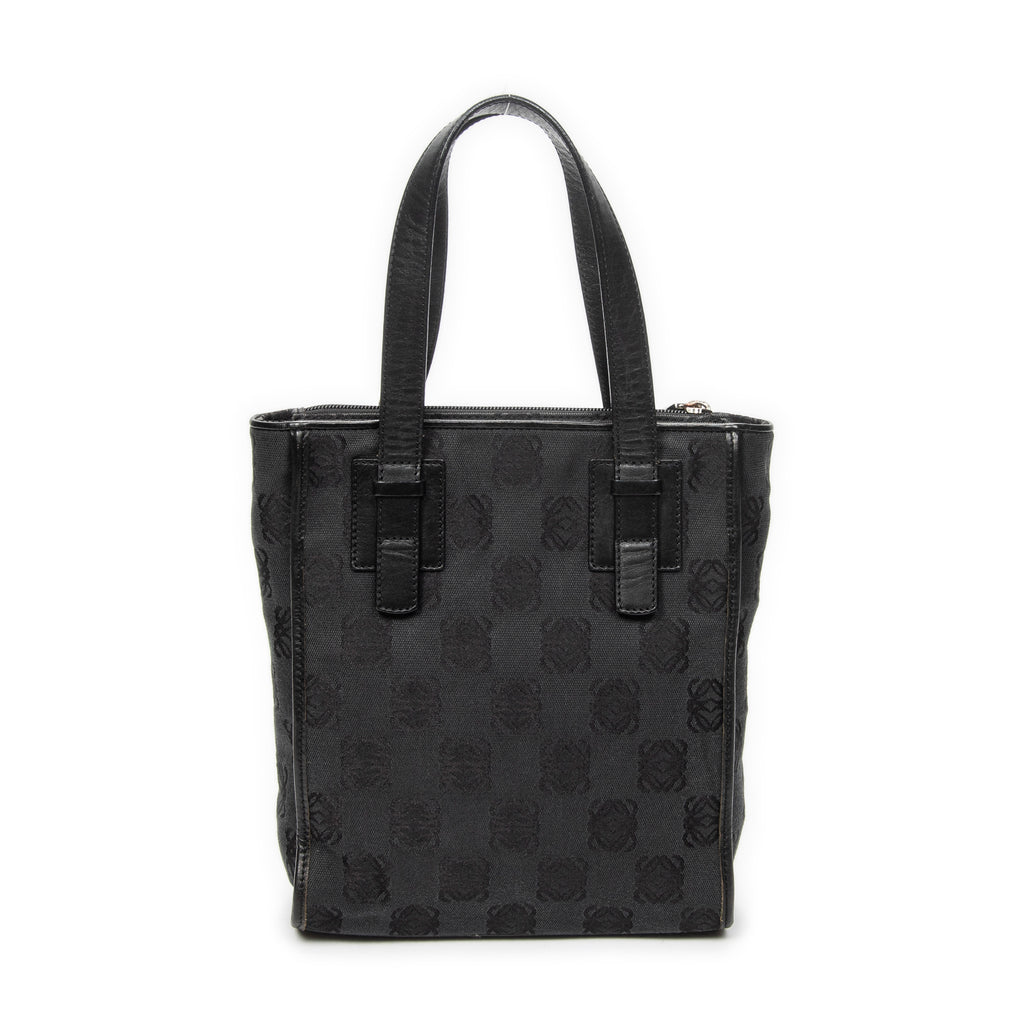 Handbag Small Vertical Zip Tote Black Anagram Canvas