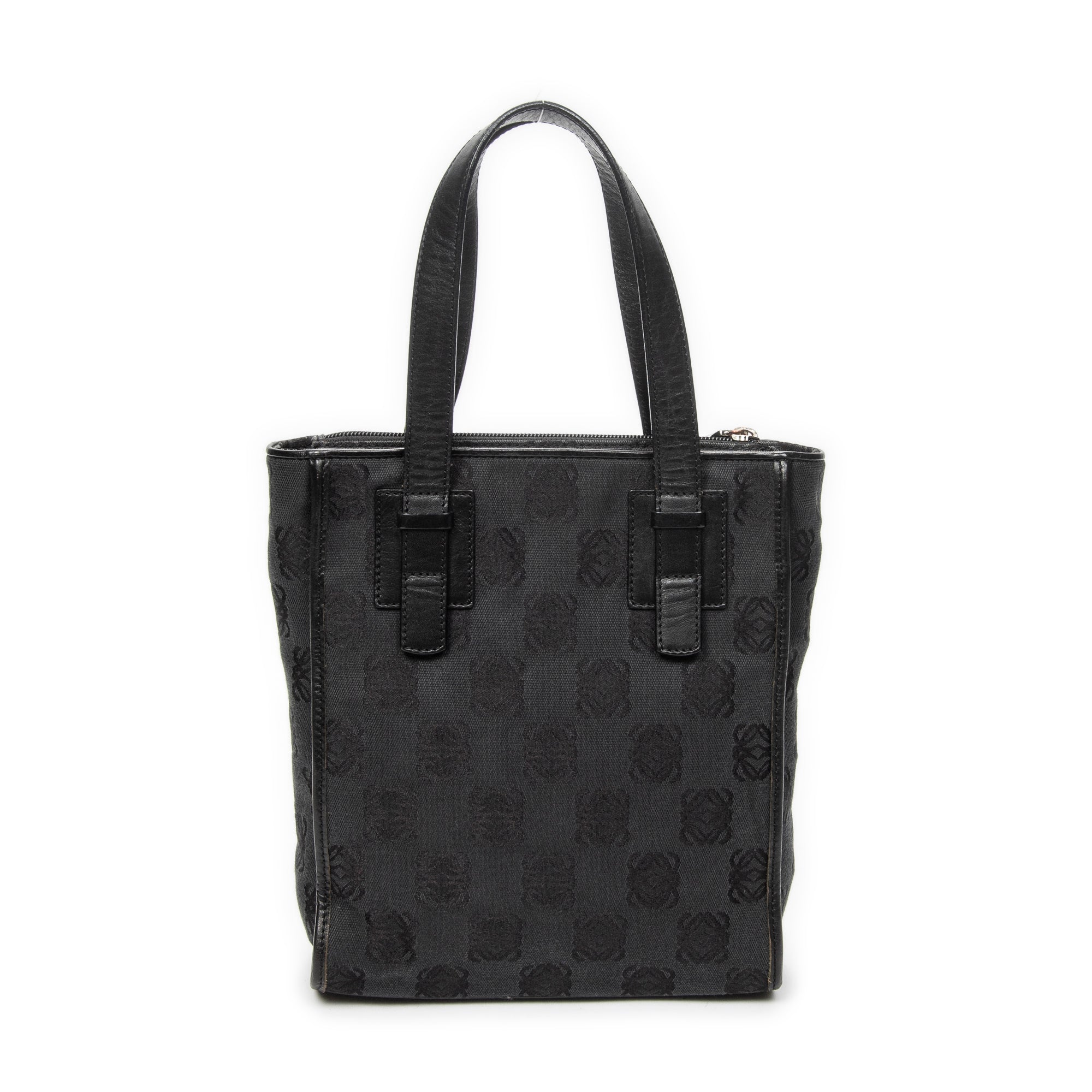 Handbag Small Vertical Zip Tote Black Anagram Canvas