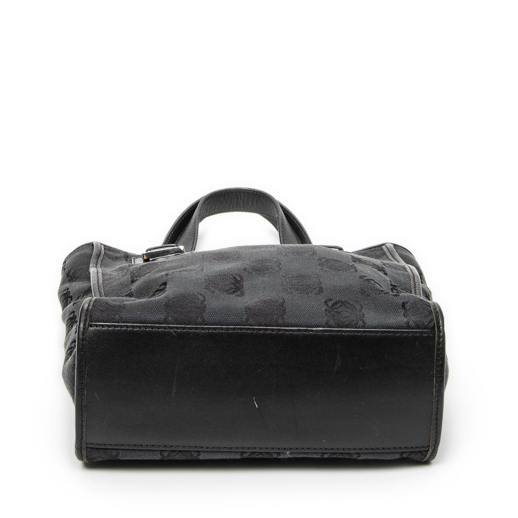 Handbag Small Vertical Zip Tote Black Anagram Canvas