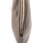 Shoulder Bag Flat Zip Crossbody Bronze Metallic Goatskin Leather