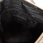 Shoulder Bag Flat Zip Crossbody Bronze Metallic Goatskin Leather